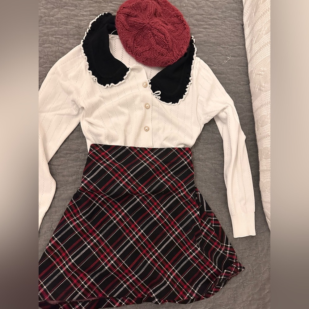 Plaid free people mini skirt